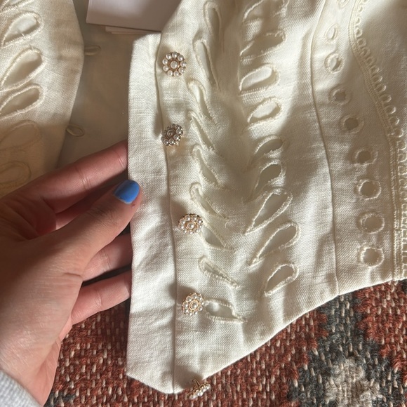 NWT HEMANT AND NANDITA Runa Waistcoat in Off White size small - Picture 7 of 8